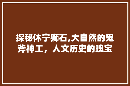 探秘休宁狮石,大自然的鬼斧神工，人文历史的瑰宝