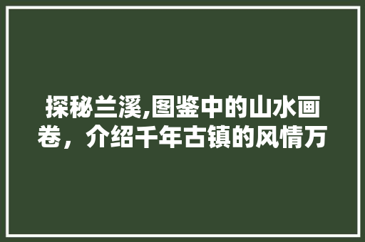 探秘兰溪,图鉴中的山水画卷，介绍千年古镇的风情万种