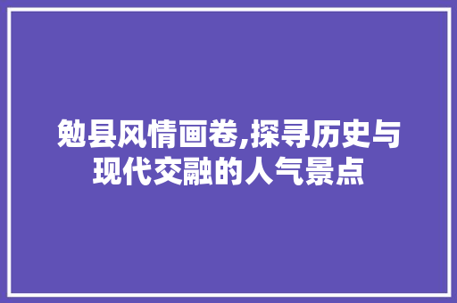 勉县风情画卷,探寻历史与现代交融的人气景点