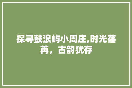 探寻鼓浪屿小周庄,时光荏苒，古韵犹存