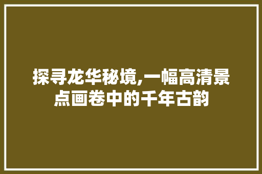 探寻龙华秘境,一幅高清景点画卷中的千年古韵