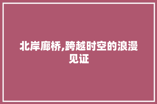 北岸廊桥,跨越时空的浪漫见证