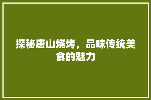 探秘唐山烧烤，品味传统美食的魅力