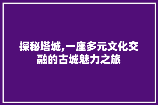 探秘塔城,一座多元文化交融的古城魅力之旅