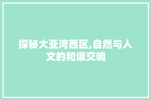 探秘大亚湾西区,自然与人文的和谐交响