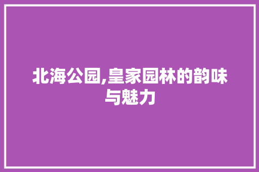 北海公园,皇家园林的韵味与魅力  第1张