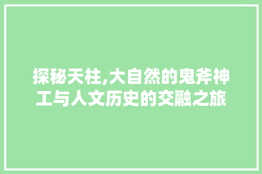 探秘天柱,大自然的鬼斧神工与人文历史的交融之旅