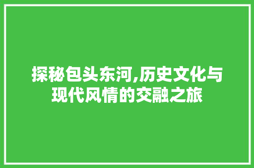 探秘包头东河,历史文化与现代风情的交融之旅