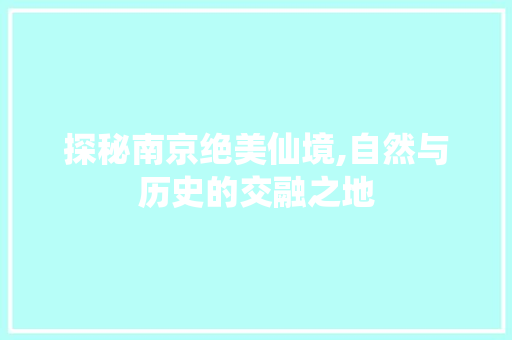 探秘南京绝美仙境,自然与历史的交融之地