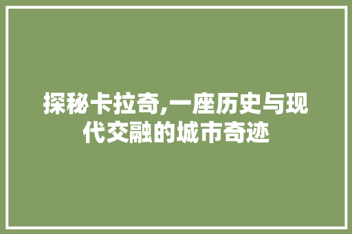 探秘卡拉奇,一座历史与现代交融的城市奇迹