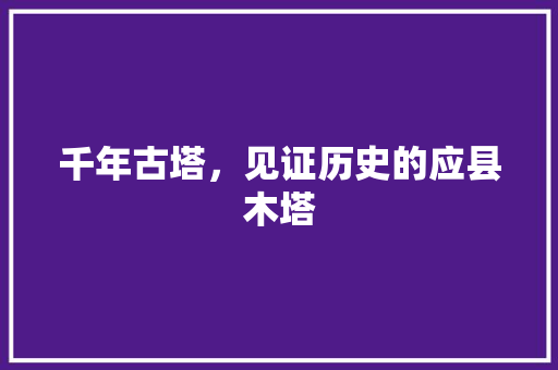 千年古塔，见证历史的应县木塔