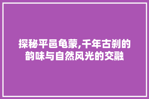 探秘平邑龟蒙,千年古刹的韵味与自然风光的交融  第1张