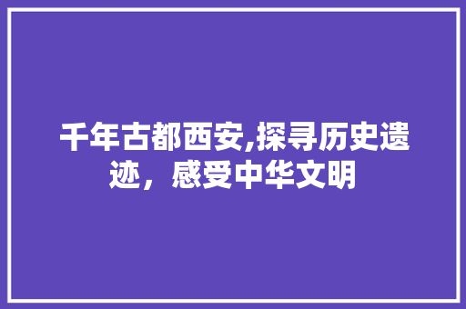 千年古都西安,探寻历史遗迹，感受中华文明  第1张