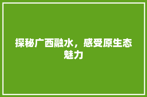 探秘广西融水，感受原生态魅力