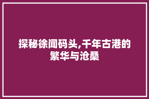 探秘徐闻码头,千年古港的繁华与沧桑  第1张