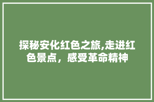 探秘安化红色之旅,走进红色景点，感受革命精神