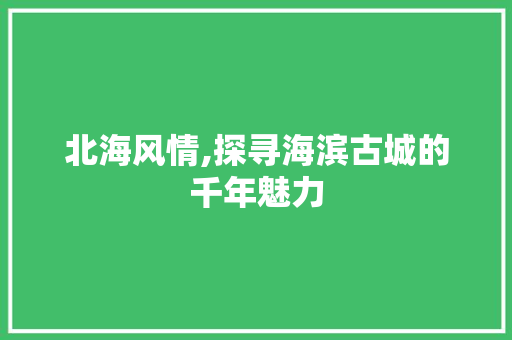 北海风情,探寻海滨古城的千年魅力  第1张