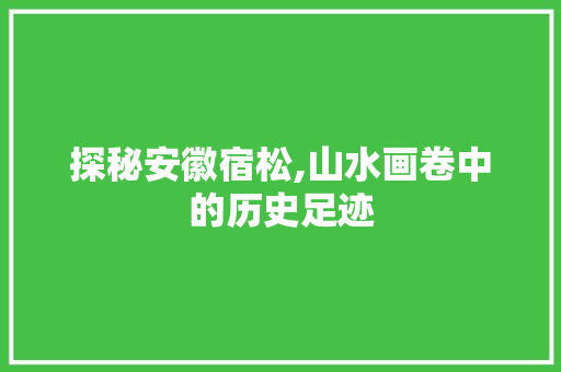 探秘安徽宿松,山水画卷中的历史足迹