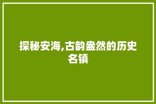 探秘安海,古韵盎然的历史名镇  第1张