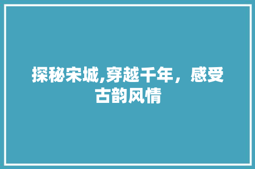 探秘宋城,穿越千年，感受古韵风情  第1张