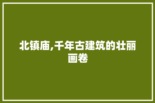 北镇庙,千年古建筑的壮丽画卷  第1张