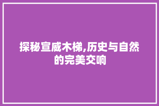 探秘宣威木梯,历史与自然的完美交响