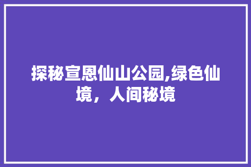 探秘宣恩仙山公园,绿色仙境，人间秘境