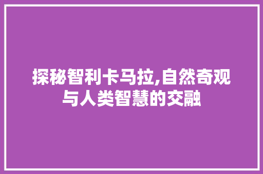 探秘智利卡马拉,自然奇观与人类智慧的交融