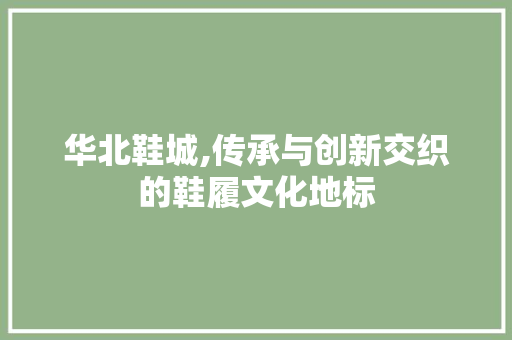 华北鞋城,传承与创新交织的鞋履文化地标