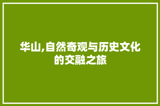 华山,自然奇观与历史文化的交融之旅  第1张