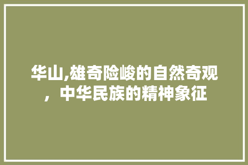 华山,雄奇险峻的自然奇观，中华民族的精神象征  第1张