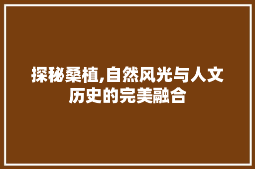 探秘桑植,自然风光与人文历史的完美融合