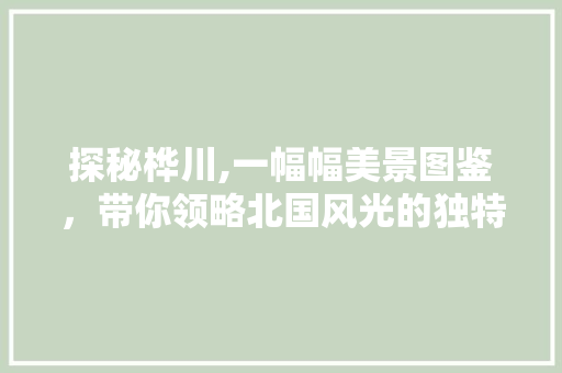 探秘桦川,一幅幅美景图鉴，带你领略北国风光的独特魅力