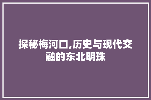 探秘梅河口,历史与现代交融的东北明珠