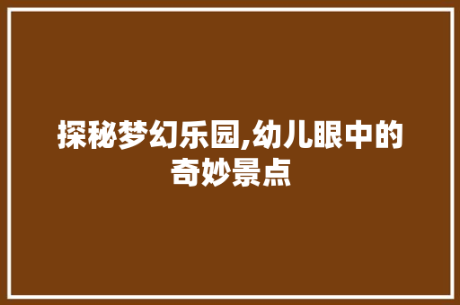 探秘梦幻乐园,幼儿眼中的奇妙景点