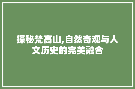 探秘梵高山,自然奇观与人文历史的完美融合