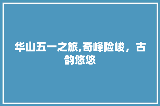 华山五一之旅,奇峰险峻，古韵悠悠