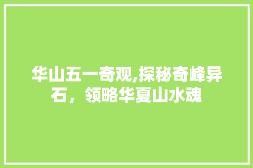 华山五一奇观,探秘奇峰异石，领略华夏山水魂  第1张