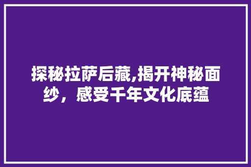 探秘拉萨后藏,揭开神秘面纱，感受千年文化底蕴