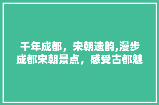 千年成都，宋朝遗韵,漫步成都宋朝景点，感受古都魅力