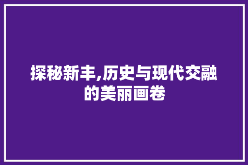 探秘新丰,历史与现代交融的美丽画卷  第1张