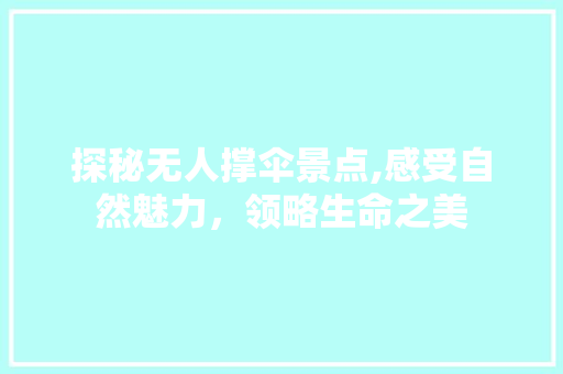 探秘无人撑伞景点,感受自然魅力，领略生命之美