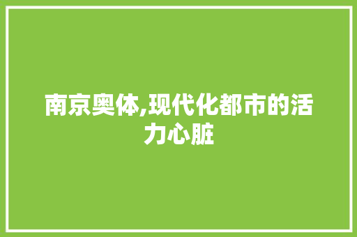 南京奥体,现代化都市的活力心脏