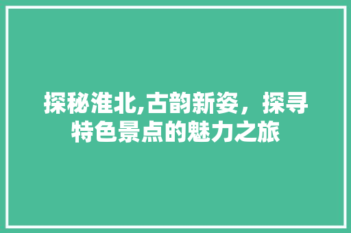 探秘淮北,古韵新姿，探寻特色景点的魅力之旅