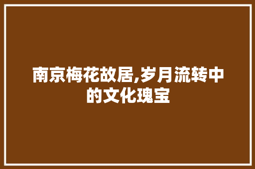 南京梅花故居,岁月流转中的文化瑰宝