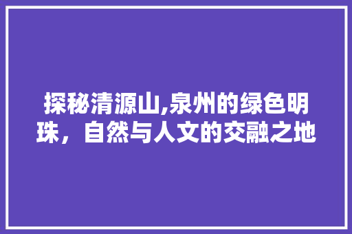 探秘清源山,泉州的绿色明珠，自然与人文的交融之地  第1张