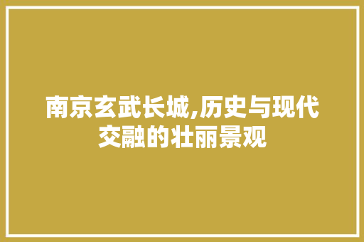 南京玄武长城,历史与现代交融的壮丽景观