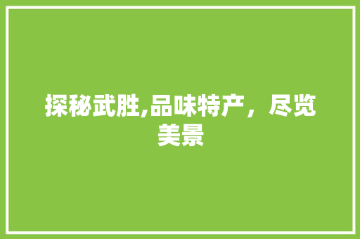 探秘武胜,品味特产，尽览美景