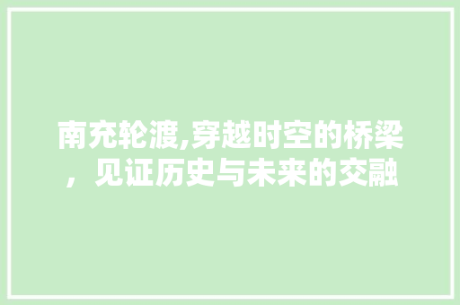 南充轮渡,穿越时空的桥梁，见证历史与未来的交融