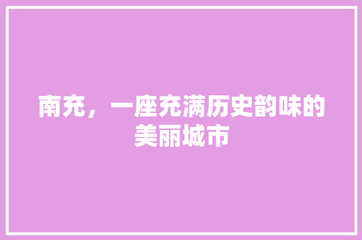 南充，一座充满历史韵味的美丽城市